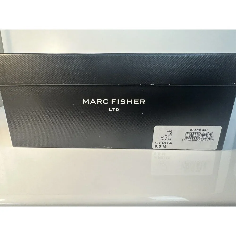 Marc Fisher Platform‎ Sandals Frita Strappy Black Heel Platforms Size 9.5 NEW